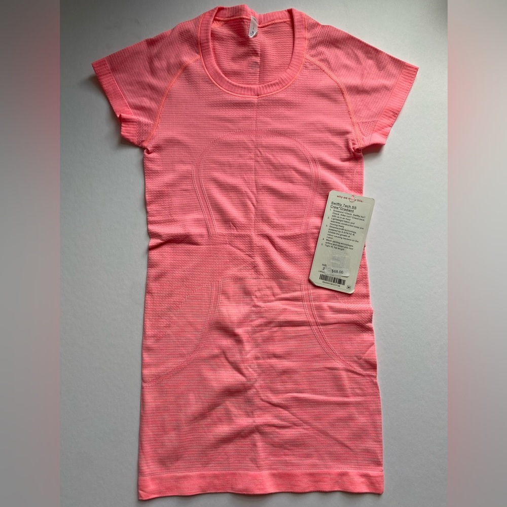 NWT Lululemon Swiftly Tech Short Sleeve Sleeve Crew, Size: 2, Color: Flare